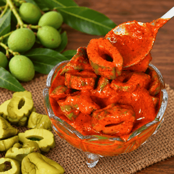 Cut Wild Mango Pickle, 500 g, handmade by Vanasri